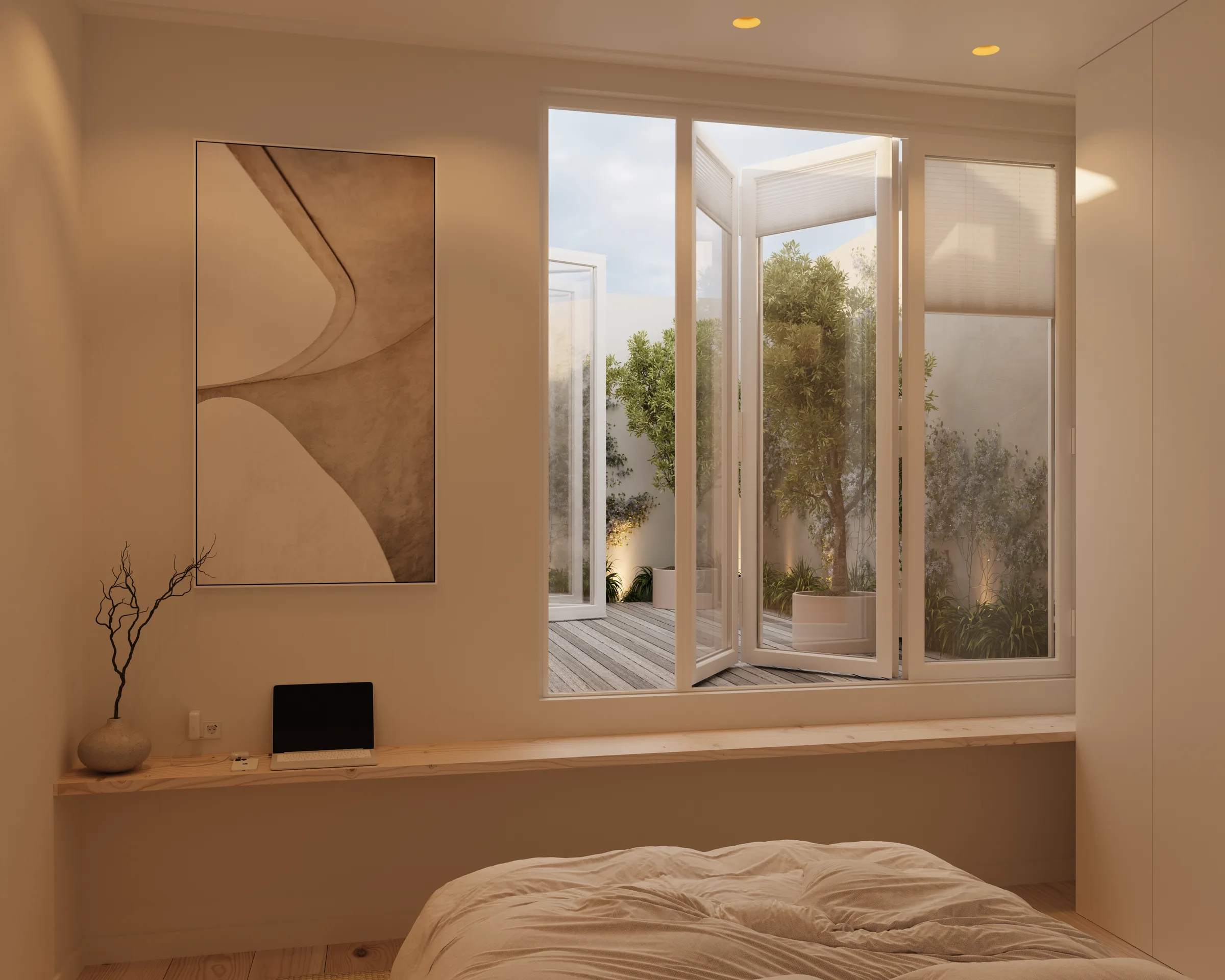 Parkstraat 14a, masterbedroom met binnentuin